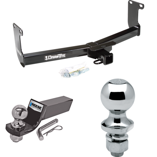 Fits 2006-2009 Mitsubishi Raider Trailer Hitch Tow PKG w/ Starter Kit Ball Mount w/ 2" Drop & 2" Ball + 1-7/8" Ball By Draw-Tite