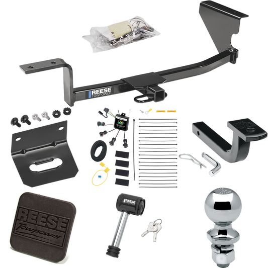 Fits 2006-2010 Volkswagen Passat Trailer Hitch Tow PKG w/ 4-Flat Zero Contact "No Splice" Wiring Harness + Draw-Bar + 2" Ball + Wiring Bracket + Hitch Cover + Hitch Lock (For Sedan Models) By Reese Towpower