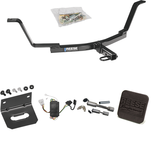 Fits 2007-2011 Honda CR-V Trailer Hitch Tow PKG w/ 4-Flat Wiring Harness + Hitch Cover + Dual Hitch & Coupler Locks By Reese Towpower