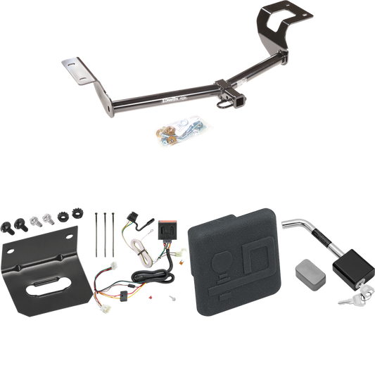 Fits 2012-2016 Honda CR-V Trailer Hitch Tow PKG w/ 4-Flat Wiring Harness + Hitch Cover + Hitch Lock By Draw-Tite