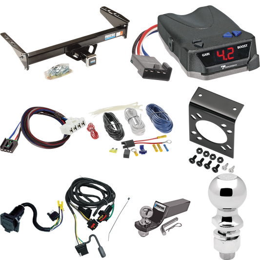 Se adapta al paquete de enganche de remolque Dodge Dakota 2004-2004 con control de freno Tekonsha BRAKE-EVN + adaptador BC Plug &amp; Play + cableado RV de 7 vías + soporte de bola y caída de 2" y 2-5/16" de Reese Towpower