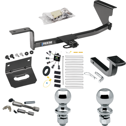 Fits 2009-2018 Volkswagen CC Trailer Hitch Tow PKG w/ 4-Flat Zero Contact "No Splice" Wiring Harness + Draw-Bar + 1-7/8" + 2" Ball + Wiring Bracket + Dual Hitch & Coupler Locks (Excludes: 4 Motion Models) By Reese Towpower