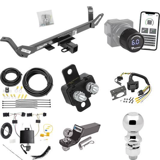 Se adapta al paquete de enganche de remolque BMW X1 2020-2023 con control de freno inalámbrico Bluetooth Tekonsha Prodigy iD + cableado RV de 7 vías + soporte de bola y caída de 2" y 2-5/16" de Draw-Tite