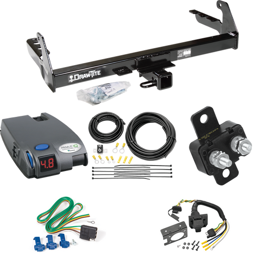 Fits 1987-1994 Dodge Dakota Trailer Hitch Tow PKG w/ Tekonsha Primus IQ Brake Control + 7-Way RV Wiring By Draw-Tite