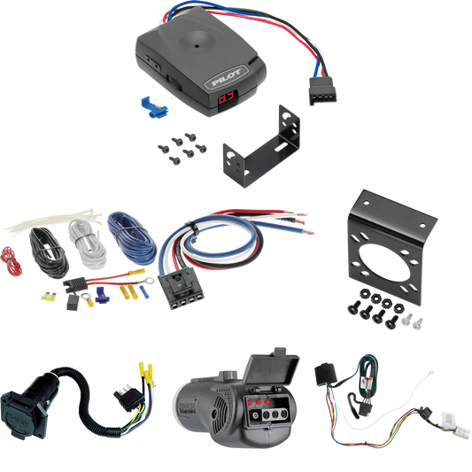 Fits 2022-2023 Mitsubishi Eclipse Cross 7-Way RV Wiring + Pro Series Pilot Brake Control + Generic BC Wiring Adapter + 2 in 1 Tester & 7-Way to 4-Way Adapter By Tekonsha