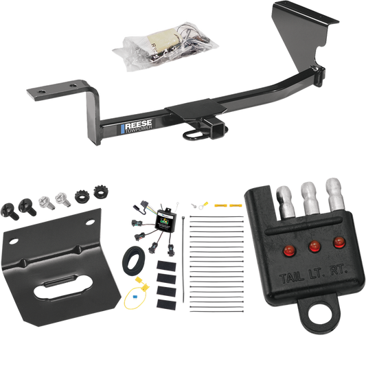 Fits 2007-2010 Volkswagen Passat Trailer Hitch Tow PKG w/ 4-Flat Zero Contact "No Splice" Wiring + Bracket + Tester (For Wagon, Except 4 Motion Models) By Reese Towpower