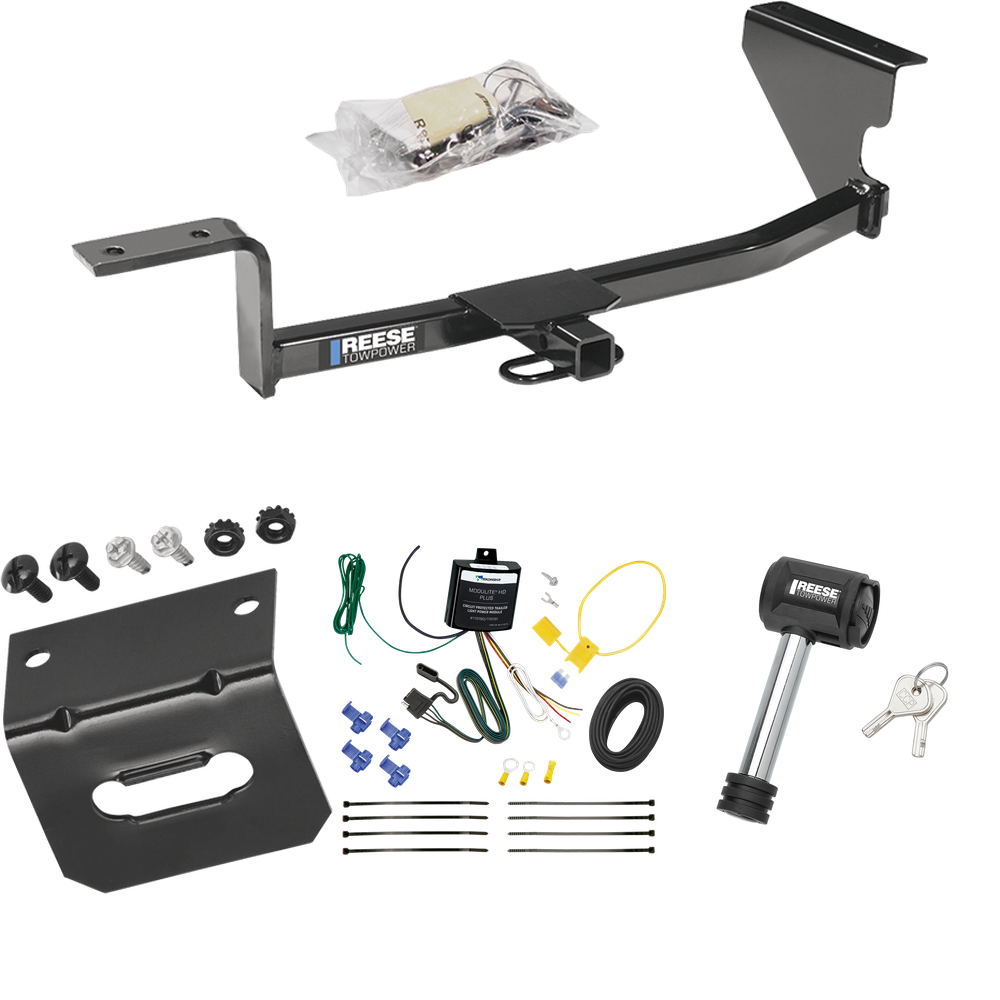 Fits 2009-2012 Volkswagen CC Trailer Hitch Tow PKG w/ 4-Flat Wiring Harness + Wiring Bracket + Hitch Lock (Excludes: 4 Motion Models) By Reese Towpower