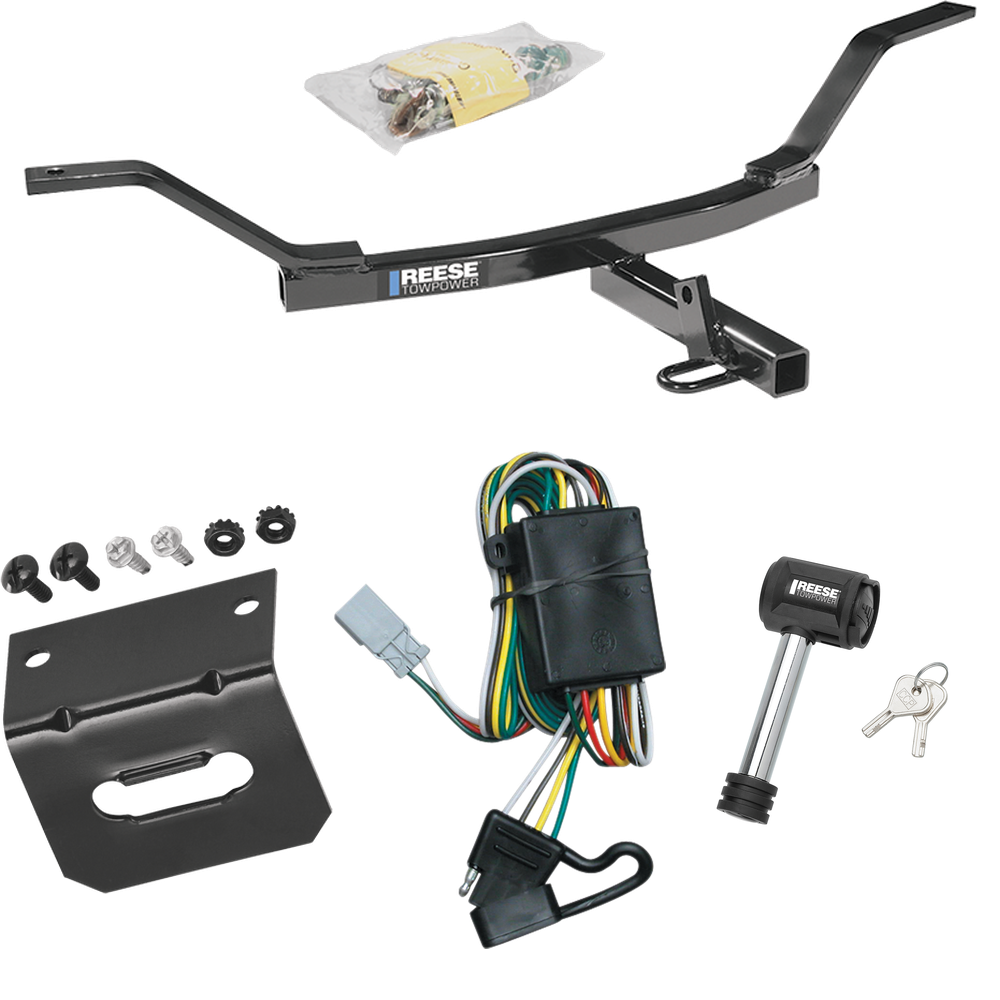 Fits 1997-2001 Honda CR-V Trailer Hitch Tow PKG w/ 4-Flat Wiring Harness + Wiring Bracket + Hitch Lock By Reese Towpower