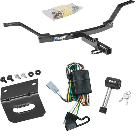 Fits 1997-2001 Honda CR-V Trailer Hitch Tow PKG w/ 4-Flat Wiring Harness + Wiring Bracket + Hitch Lock By Reese Towpower