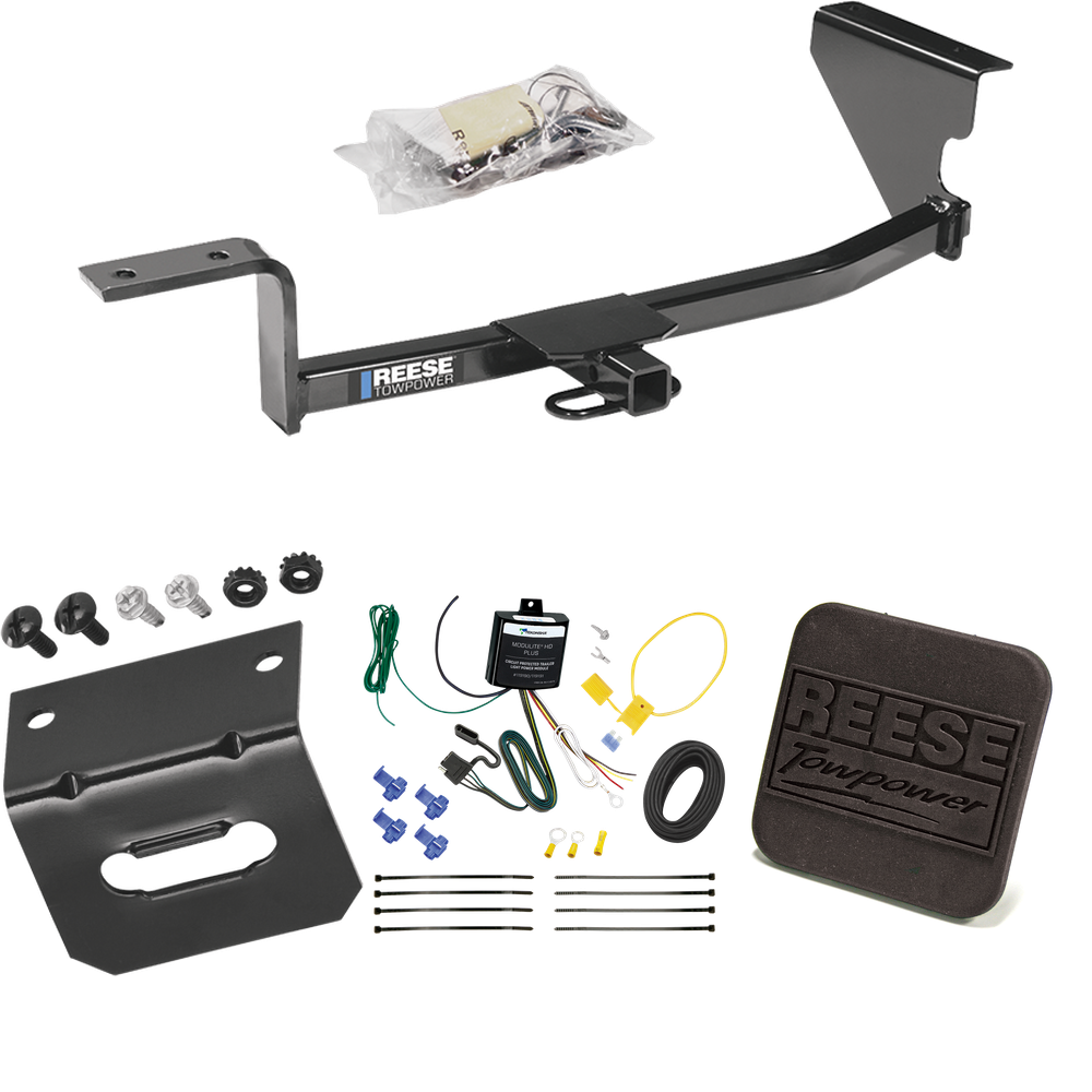 Fits 2007-2010 Volkswagen Passat Trailer Hitch Tow PKG w/ 4-Flat Wiring Harness + Hitch Cover (For Wagon, Except 4 Motion Models) By Reese Towpower