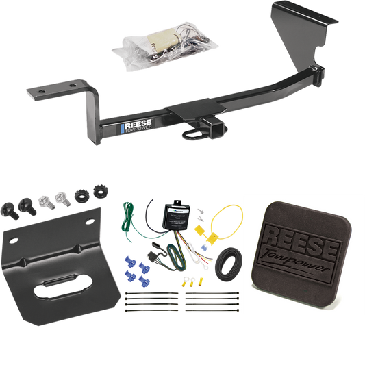 Fits 2007-2010 Volkswagen Passat Trailer Hitch Tow PKG w/ 4-Flat Wiring Harness + Hitch Cover (For Wagon, Except 4 Motion Models) By Reese Towpower