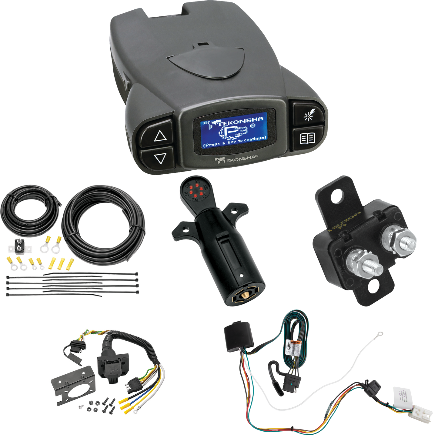 Fits 2022-2023 Mitsubishi Eclipse Cross 7-Way RV Wiring + Tekonsha Prodigy P3 Brake Control + 7-Way Tester By Tekonsha