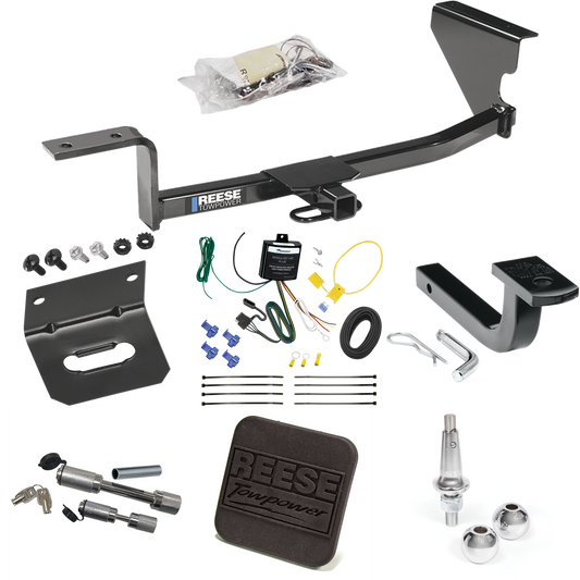 Fits 2006-2010 Volkswagen Passat Trailer Hitch Tow PKG w/ 4-Flat Wiring Harness + Draw-Bar + Interchangeable 1-7/8" & 2" Balls + Wiring Bracket + Hitch Cover + Dual Hitch & Coupler Locks (For Sedan Models) By Reese Towpower