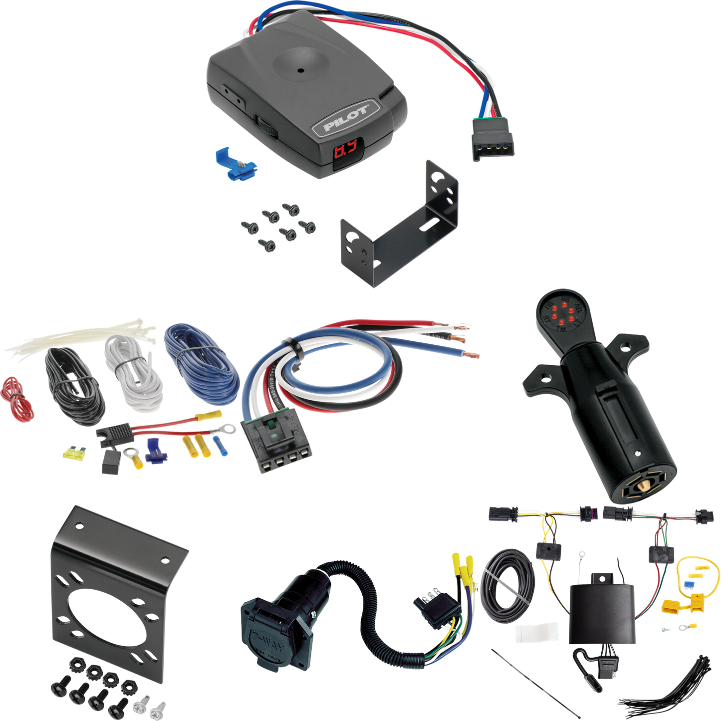 Compatible con cableado RV de 7 vías BMW X2 2018-2023 + control de freno piloto serie Pro + adaptador de cableado BC genérico + probador de 7 vías de Tekonsha