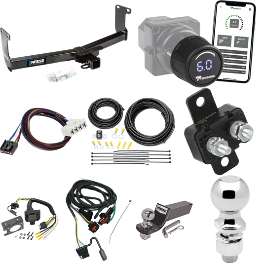 Fits 2005-2010 Dodge Dakota Trailer Hitch Tow PKG w/ Tekonsha Prodigy iD Bluetooth Wireless Brake Control + Plug & Play BC Adapter + 7-Way RV Wiring + 2" & 2-5/16" Ball & Drop Mount By Reese Towpower