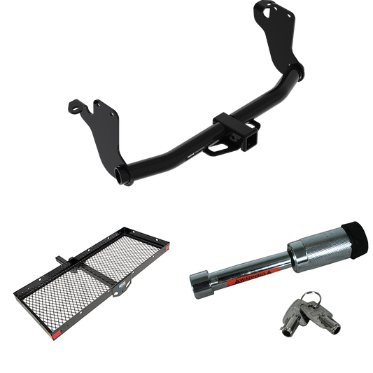 Fits 2018-2021 Mitsubishi Eclipse Cross Trailer Hitch Tow PKG w/ 48" x 20" Cargo Carrier + Hitch Lock By Reese Towpower