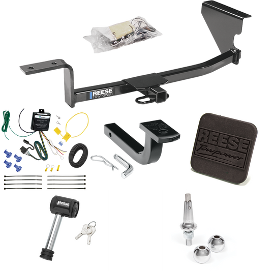 Fits 2006-2010 Volkswagen Passat Trailer Hitch Tow PKG w/ 4-Flat Wiring Harness + Draw-Bar + Interchangeable 1-7/8" & 2" Balls + Hitch Cover + Hitch Lock (For Sedan Models) By Reese Towpower