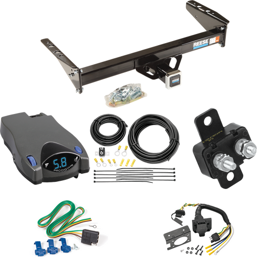 Fits 1987-1994 Dodge Dakota Trailer Hitch Tow PKG w/ Tekonsha Prodigy P2 Brake Control + 7-Way RV Wiring By Reese Towpower