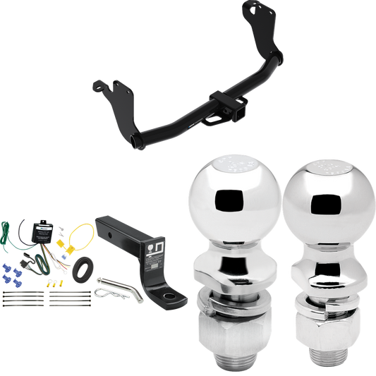 Fits 2018-2021 Mitsubishi Eclipse Cross Trailer Hitch Tow PKG w/ 4-Flat Wiring + Ball Mount w/ 4" Drop + 2" Ball + 2-5/16" Ball By Reese Towpower