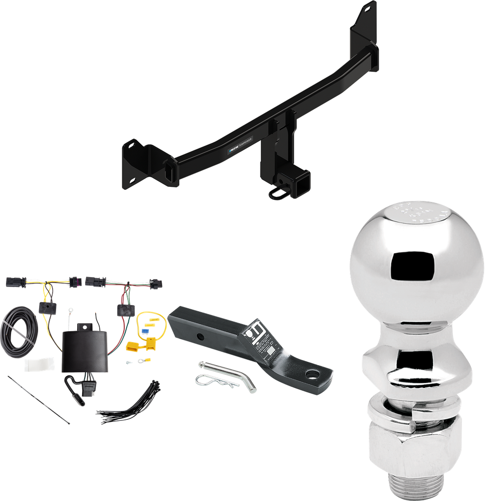 Se adapta al paquete de enganche de remolque BMW X2 2018-2023 con cableado plano de 4 + soporte de bola con caída de 2" + bola de 2-5/16" de Reese Towpower