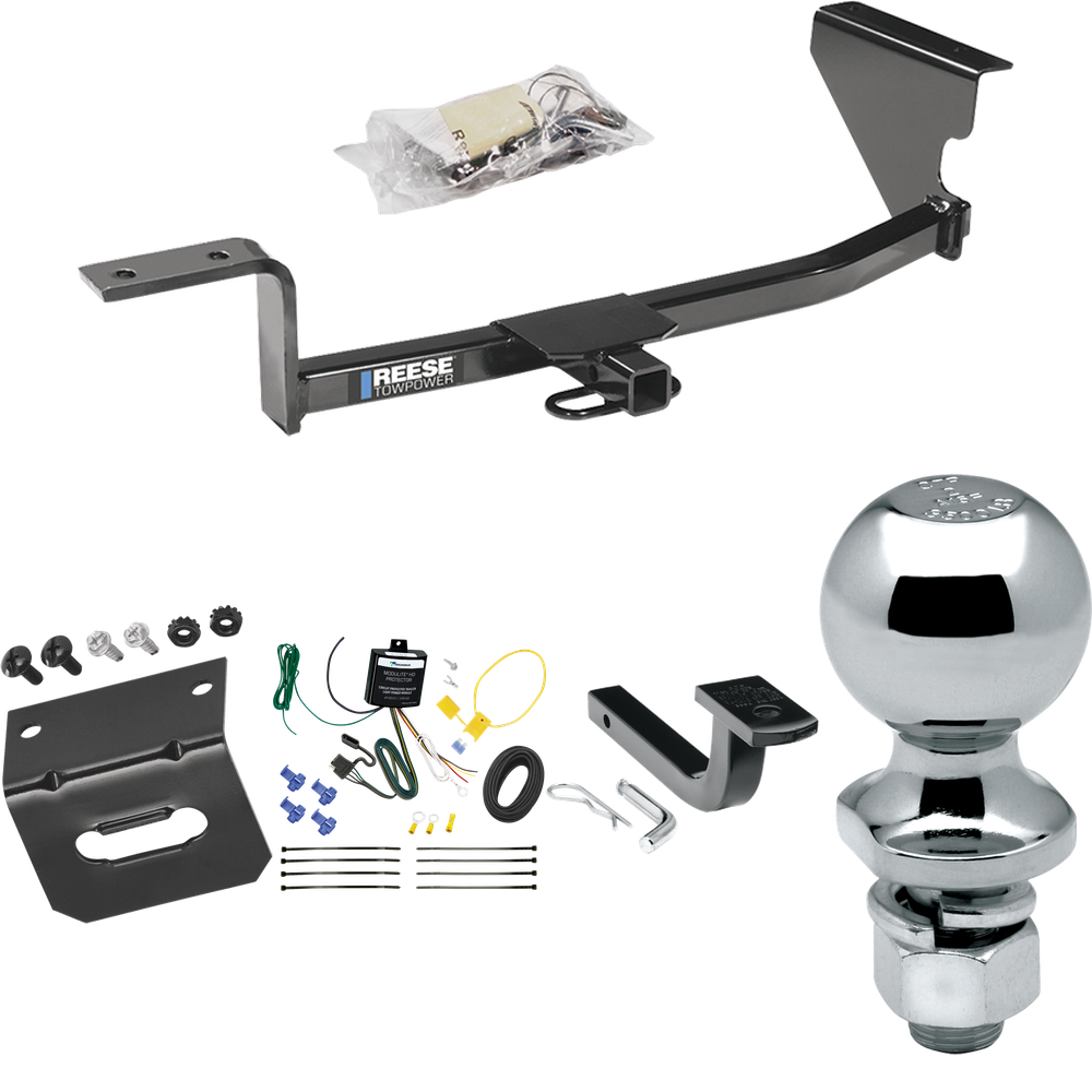 Se adapta al paquete de remolque con enganche para remolque Volkswagen CC 2013-2018 con arnés de cableado de 4 planos + barra de tracción + bola de 2" + soporte de cableado (excluye: 4 modelos de movimiento) de Reese Towpower