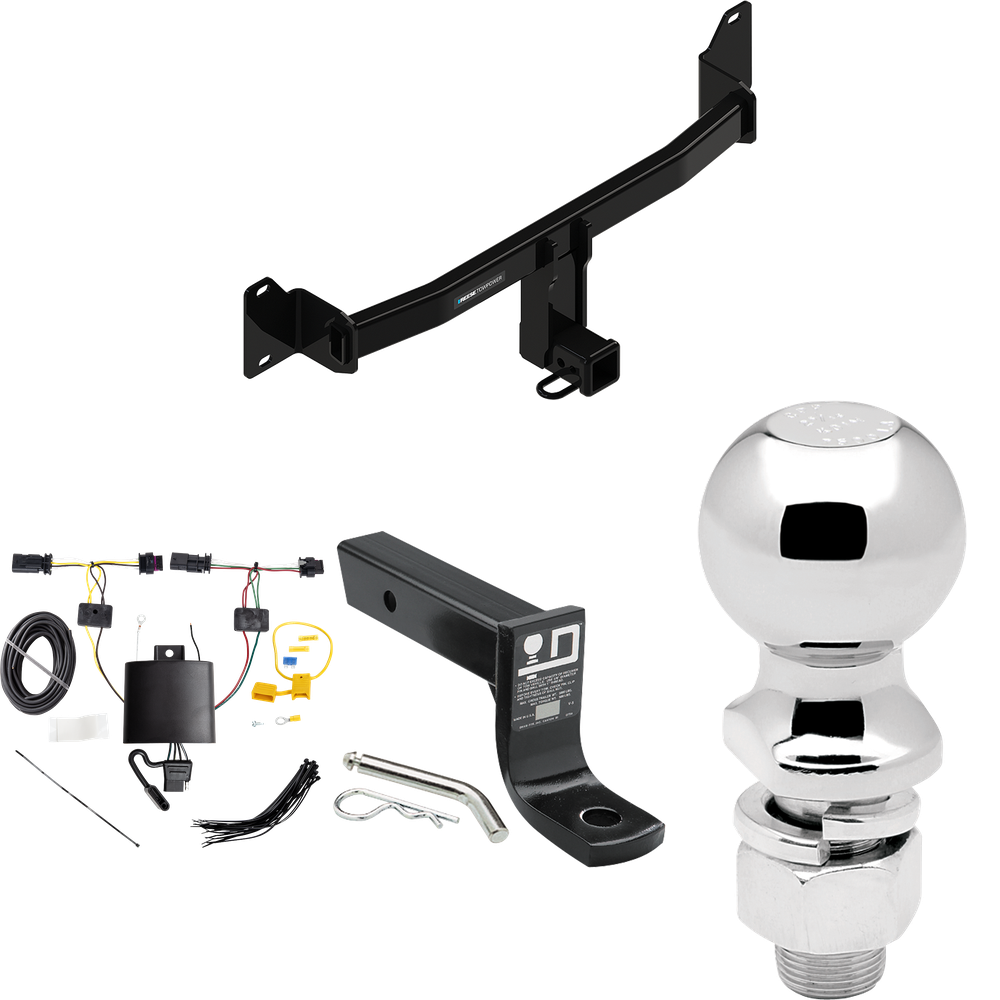 Se adapta al paquete de enganche de remolque BMW X2 2018-2023 con cableado plano de 4 + soporte de bola con caída de 4" + bola de 2-5/16" de Reese Towpower