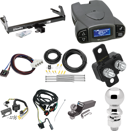 Fits 2004-2004 Dodge Dakota Trailer Hitch Tow PKG w/ Tekonsha Prodigy P3 Brake Control + Plug & Play BC Adapter + 7-Way RV Wiring + 2" & 2-5/16" Ball & Drop Mount By Draw-Tite