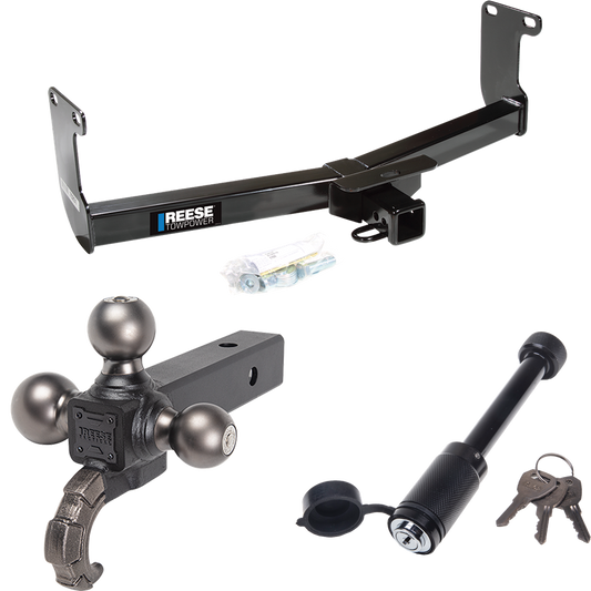 Fits 2011-2011 RAM Dakota Trailer Hitch Tow PKG + Triple Ball Tactical Ball Mount 1-7/8" & 2" & 2-5/16" Balls w/ Tow Hook + Tactical Dogbone Lock By Reese Towpower