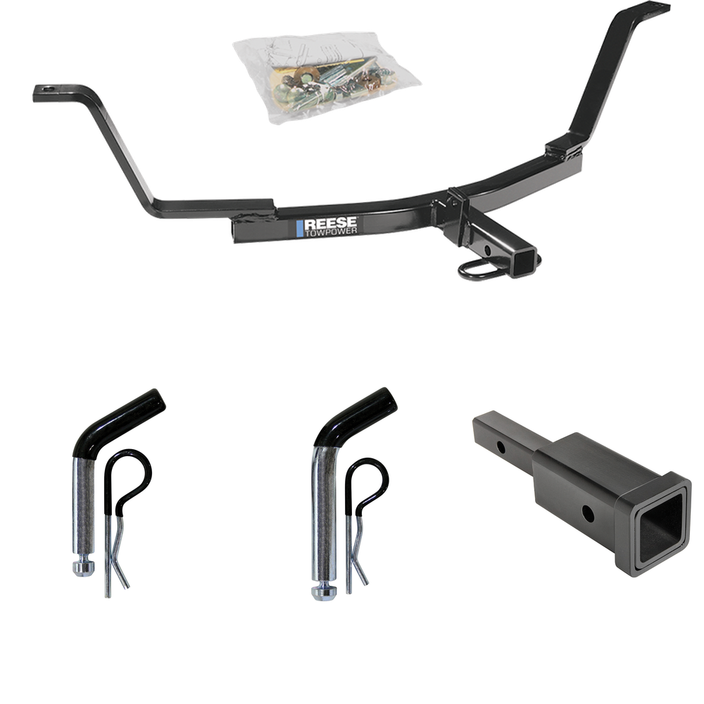 Fits 2007-2011 Honda CR-V Trailer Hitch Tow PKG w/ Hitch Adapter 1-1/4" to 2" Receiver + 1/2" Pin & Clip + 5/8" Pin & Clip By Reese Towpower