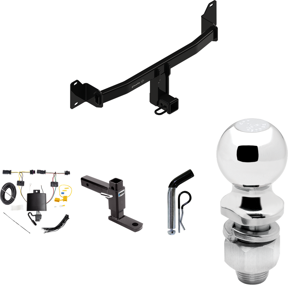 Se adapta al paquete de enganche de remolque BMW X2 2018-2023 con arnés de cableado plano de 4 + soporte de bola ajustable + pasador/clip + bola de 2" de Draw-Tite