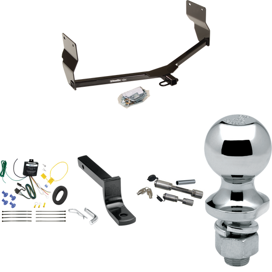 Fits 2013-2016 Dodge Dart Trailer Hitch Tow PKG w/ 4-Flat Wiring Harness + Draw-Bar + 1-7/8" Ball + Dual Hitch & Coupler Locks By Draw-Tite