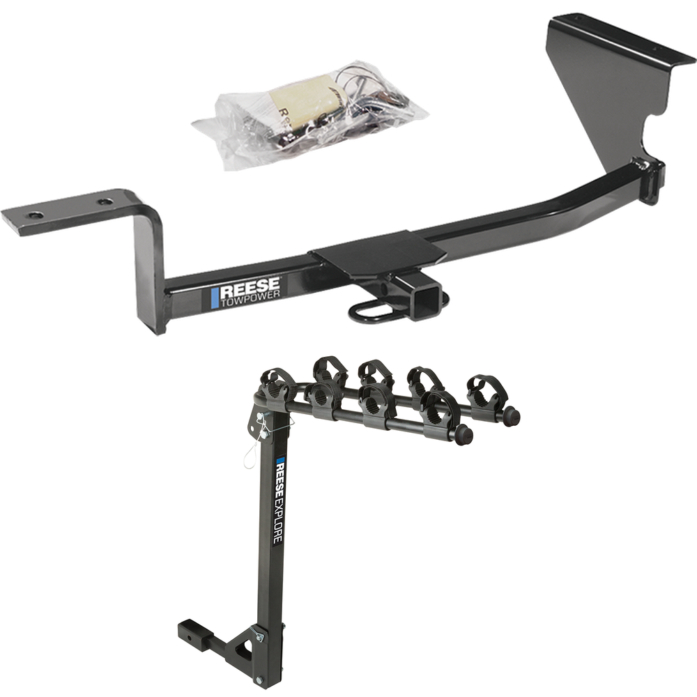 Fits 2009-2018 Volkswagen CC Trailer Hitch Tow PKG w/ 4 Bike Carrier Rack (Excludes: 4 Motion Models) By Reese Towpower