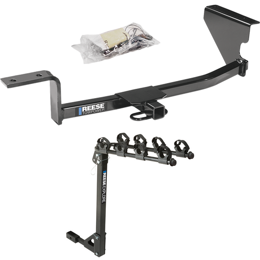 Fits 2009-2018 Volkswagen CC Trailer Hitch Tow PKG w/ 4 Bike Carrier Rack (Excludes: 4 Motion Models) By Reese Towpower