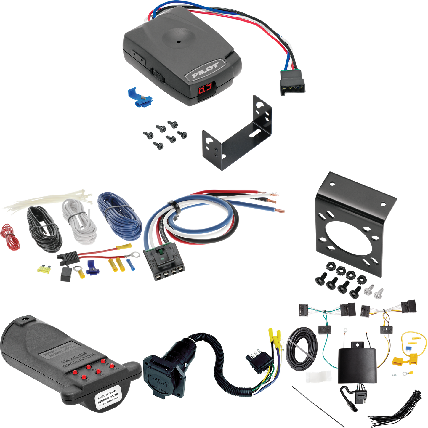 Fits 2018-2021 BMW X3 7-Way RV Wiring + Pro Series Pilot Brake Control + Generic BC Wiring Adapter + 7-Way Tester and Trailer Emulator By Tekonsha