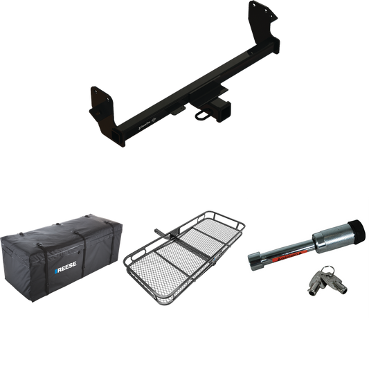 Fits 2022-2023 Mitsubishi Eclipse Cross Trailer Hitch Tow PKG w/ 60" x 24" Cargo Carrier + Cargo Bag + Hitch Lock By Draw-Tite