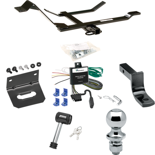 Fits 1998-2001 Volkswagen Beetle Trailer Hitch Tow PKG w/ 4-Flat Wiring Harness + Draw-Bar + 1-7/8" Ball + Wiring Bracket + Hitch Lock By Reese Towpower