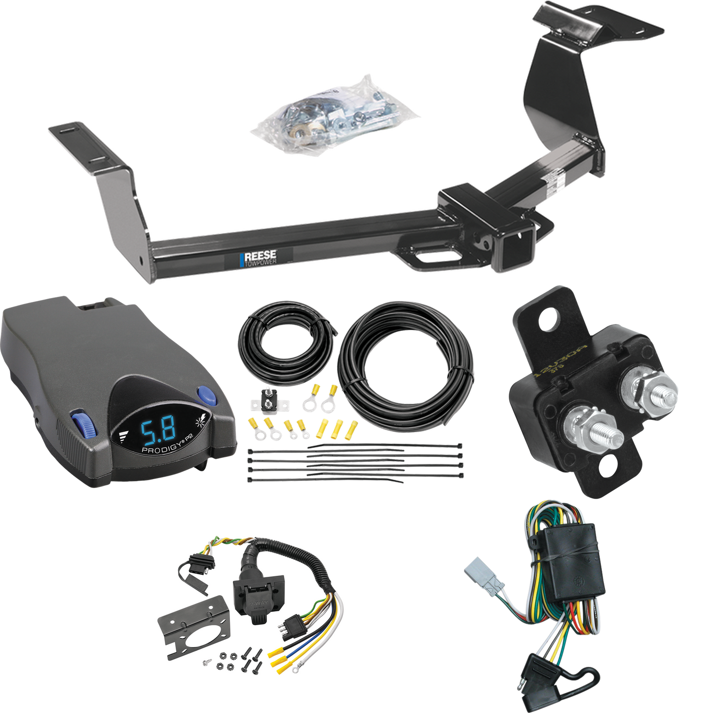 Fits 2002-2006 Honda CR-V Trailer Hitch Tow PKG w/ Tekonsha Prodigy P2 Brake Control + 7-Way RV Wiring By Reese Towpower