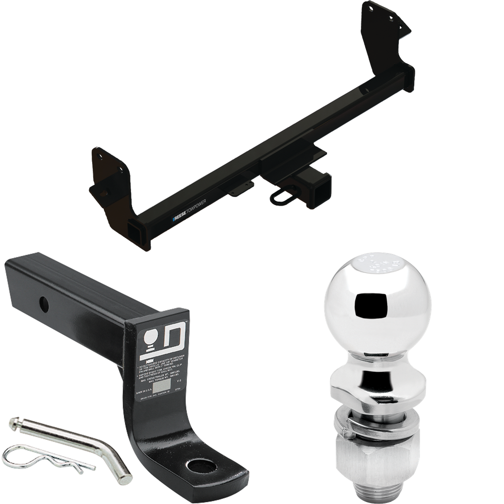 Fits 2022-2023 Mitsubishi Eclipse Cross Trailer Hitch Tow PKG w/ Ball Mount w/ 4" Drop + 2" Ball By Reese Towpower