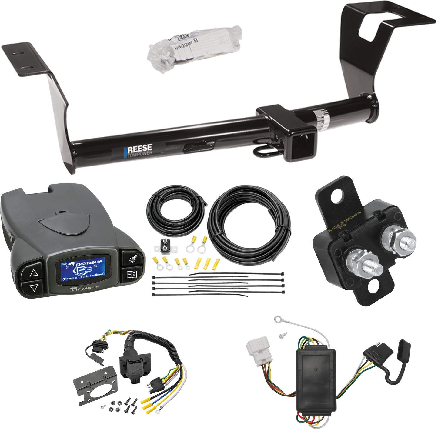 Fits 2007-2011 Honda CR-V Trailer Hitch Tow PKG w/ Tekonsha Prodigy P3 Brake Control + 7-Way RV Wiring By Reese Towpower