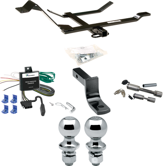 Fits 1998-2001 Volkswagen Beetle Trailer Hitch Tow PKG w/ 4-Flat Wiring Harness + Draw-Bar + 1-7/8" + 2" Ball + Dual Hitch & Coupler Locks By Reese Towpower