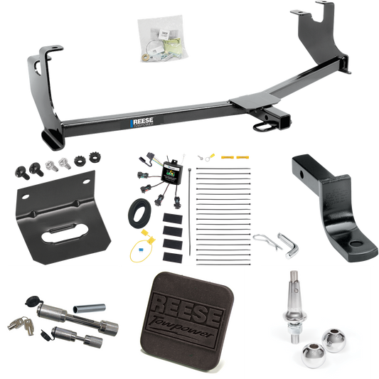 Fits 2014-2019 Volkswagen Beetle Trailer Hitch Tow PKG w/ 4-Flat Zero Contact "No Splice" Wiring Harness + Draw-Bar + Interchangeable 1-7/8" & 2" Balls + Wiring Bracket + Hitch Cover + Dual Hitch & Coupler Locks (Excludes: R-Line & GSR Models) By Ree