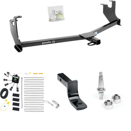 Fits 2014-2021 Volkswagen Beetle Trailer Hitch Tow PKG w/ 4-Flat Zero Contact "No Splice" Wiring Harness + Draw-Bar + Interchangeable 1-7/8" & 2" Balls (Excludes: R-Line & GSR Models) By Draw-Tite