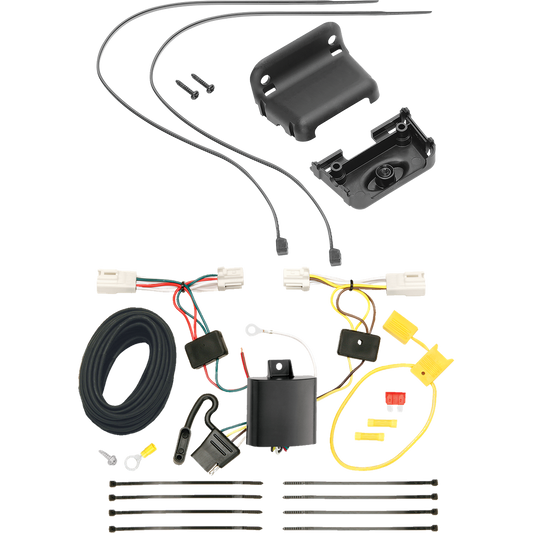 Fits 2011-2014 Mitsubishi RVR 4-Flat Vehicle End Trailer Wiring Harness + Wiring Bracket (For (Canada Only) Models) By Tekonsha