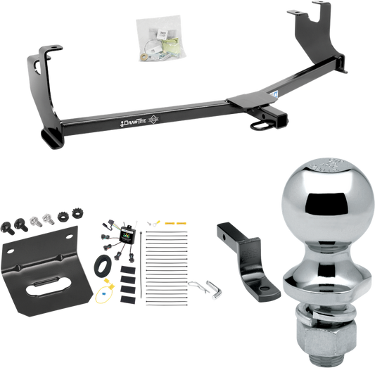 Fits 2014-2021 Volkswagen Beetle Trailer Hitch Tow PKG w/ 4-Flat Zero Contact "No Splice" Wiring Harness + Draw-Bar + 1-7/8" Ball + Wiring Bracket (Excludes: R-Line & GSR Models) By Draw-Tite
