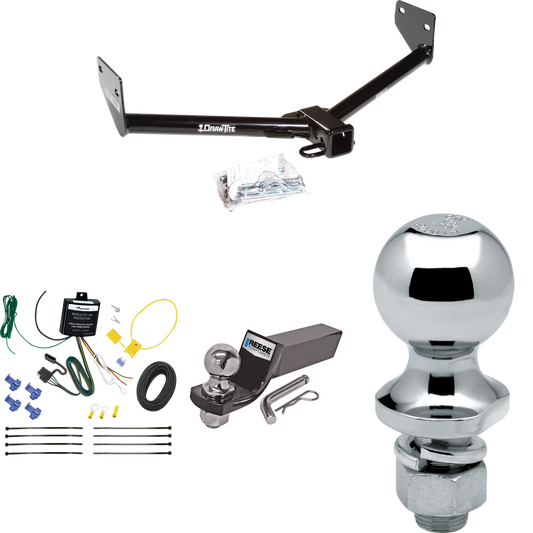 Fits 2005-2006 Honda Element Trailer Hitch Tow PKG w/ 4-Flat Wiring + Starter Kit Ball Mount w/ 2" Drop & 2" Ball + 1-7/8" Ball (Excludes: SC Models) By Draw-Tite