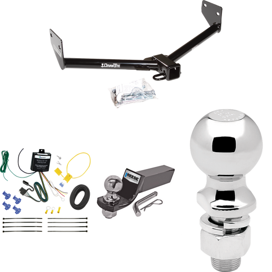 Fits 2005-2006 Honda Element Trailer Hitch Tow PKG w/ 4-Flat Wiring + Starter Kit Ball Mount w/ 2" Drop & 2" Ball + 2-5/16" Ball (For SC Models) By Draw-Tite