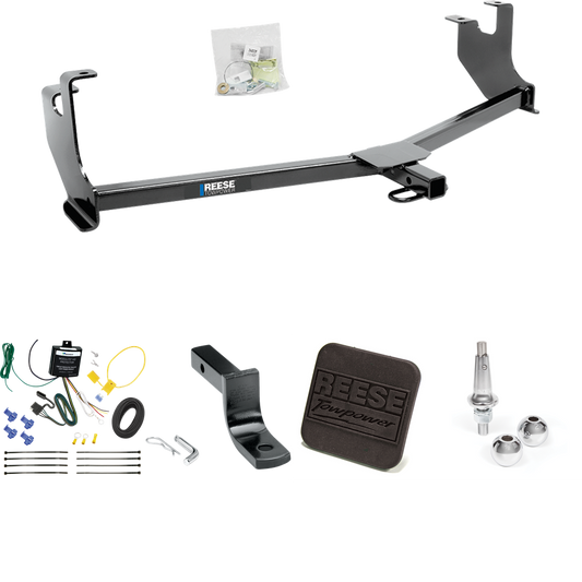 Fits 2014-2019 Volkswagen Beetle Trailer Hitch Tow PKG w/ 4-Flat Wiring Harness + Draw-Bar + Interchangeable 1-7/8" & 2" Balls + Hitch Cover (Excludes: R-Line & GSR Models) By Reese Towpower