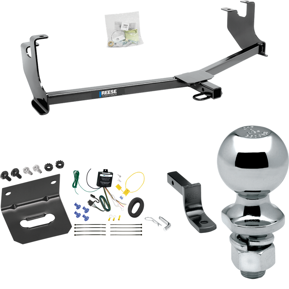 Fits 2014-2019 Volkswagen Beetle Trailer Hitch Tow PKG w/ 4-Flat Wiring Harness + Draw-Bar + 2" Ball + Wiring Bracket (Excludes: R-Line & GSR Models) By Reese Towpower