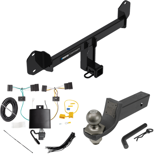 Fits 2018-2021 BMW X3 Trailer Hitch Tow PKG w/ 4-Flat Wiring + Interlock Tactical Starter Kit w/ 2" Drop & 2" Ball By Reese Towpower