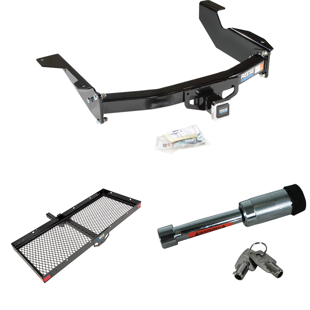 Fits 1998-2003 Dodge Durango Trailer Hitch Tow PKG w/ 48" x 20" Cargo Carrier + Hitch Lock By Reese Towpower